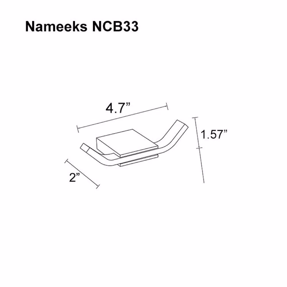 Nameeks General Hotel Double Wall Mounted Bathroom Hook, Polished Chrome