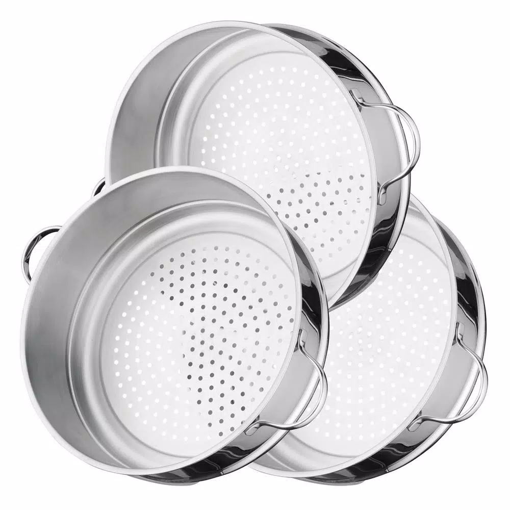 BergHOFF Essentials Comfort 5-Piece Stainless Steel Steamer Cookware Set with Glass Lid