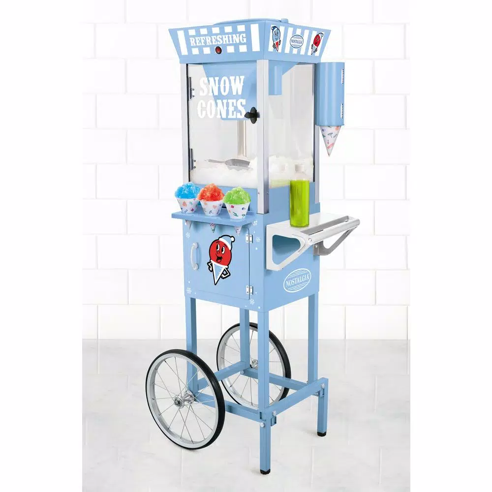 Nostalgia SCC200 Vintage Collection Snow Cone Machine Cart, 53 in., Blue