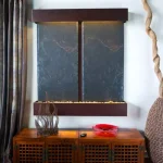 Water Wonders Nojoqui Falls Double Panel Lightweight Slate Wall Fountain with Copper Vein Trim thumbnail 6