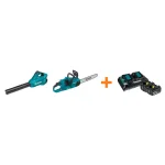 Makita 18V X2 LXT 36V Cordless Blower and 16 in. Chain Saw Combo Kit with (2) 5.0 Ah Batteries and Charger thumbnail 1
