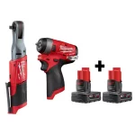 Milwaukee M12 FUEL 12V Cordless 3/8 in. Ratchet & 1/4 in. Stubby Impact Wrench Combo Kit with (2) 3.0 Ah Batteries thumbnail 1