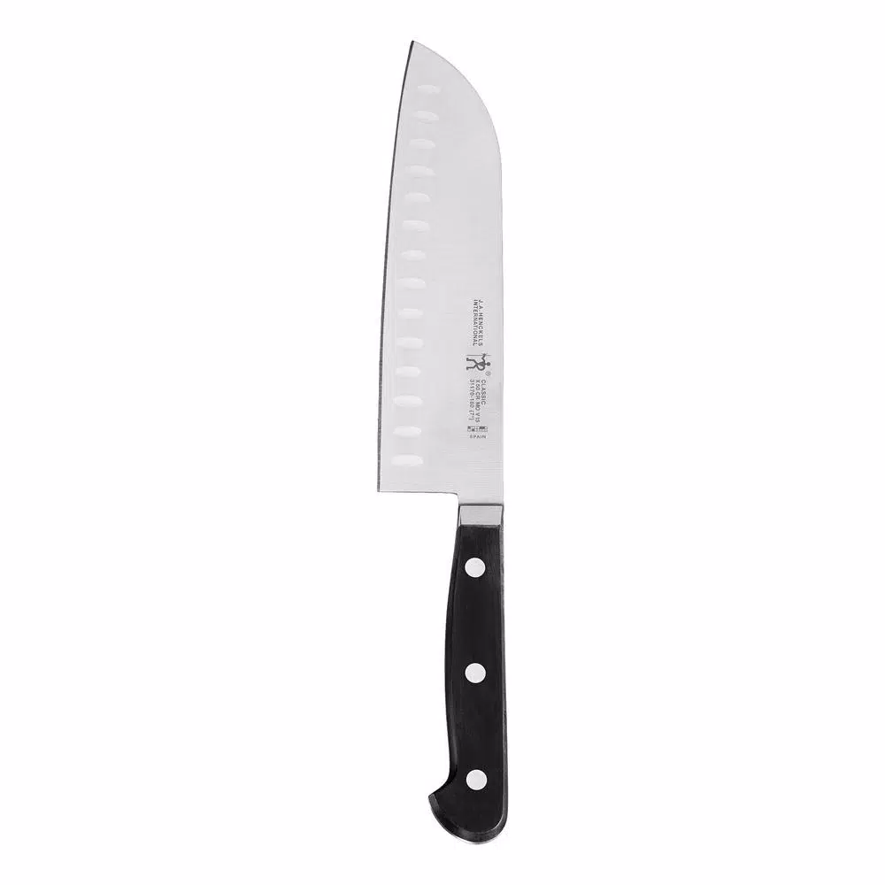 Henckels International Classic 7 in. Hollow Edge Santoku Knife, German Stainless Steel