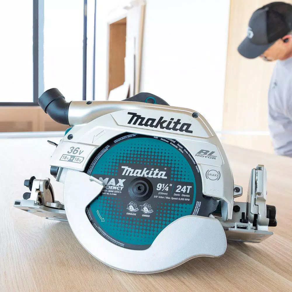 Makita 9-1/4" Brushless 36V X2 LXT Cordless Circular Saw, Guide Rail Compatible (Tool Only)