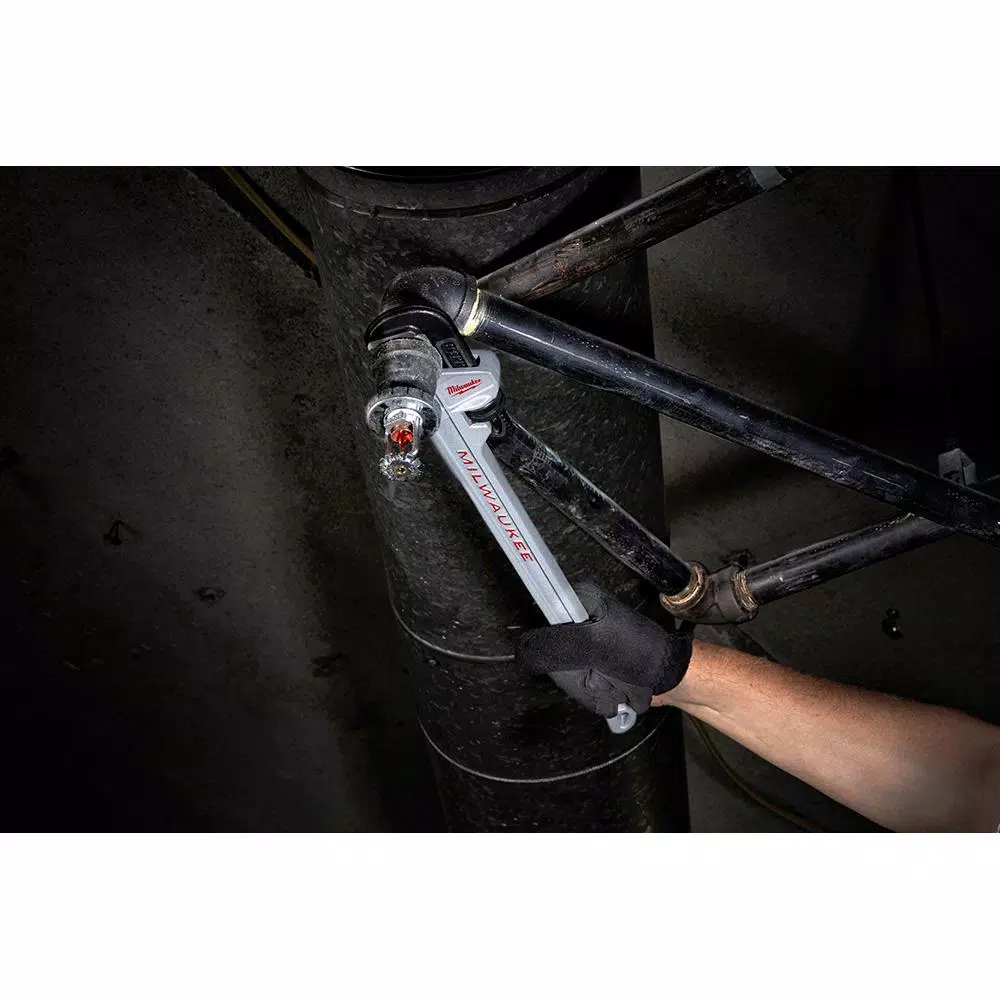 Milwaukee 10 in. Aluminum Pipe Wrench with POWERLENGTH Handle