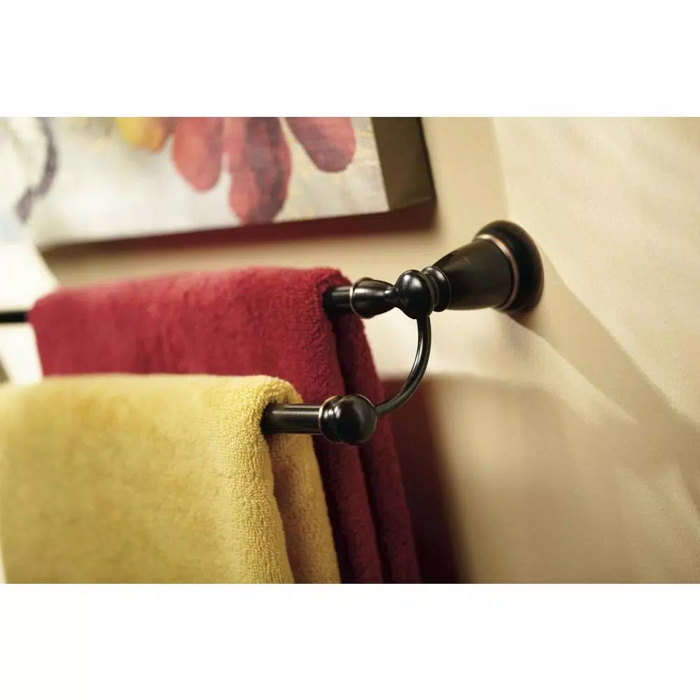 MOEN Banbury 24 in. Double Towel Bar, Mediterranean Bronze