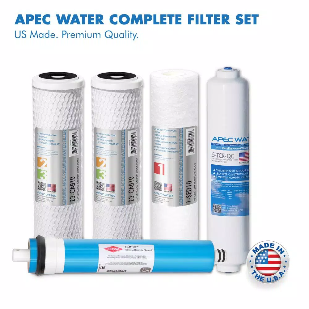 APEC Water Systems APEC Ultimate Electric Pumped Reverse Osmosis Water Filtration System, 50 GPD, Low Pressure 0-30 PSI, 5-Stage