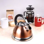Creative Home Camille 3.0 Qt. Stainless Steel Whistling Tea Kettle with Aluminum Capsulated Bottom, Metallic Copper thumbnail 7