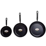 Ozeri Green Earth 3-Piece Aluminum Ceramic Nonstick Frying Pan Set, Green thumbnail 5