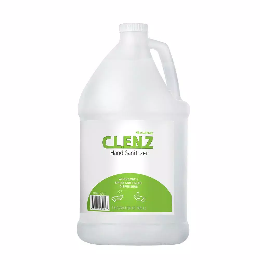 Alpine Industries Clenz Commercial Instant Liquid Hand Sanitizer, 80% Alcohol, 1 Gallon (4-Pack)