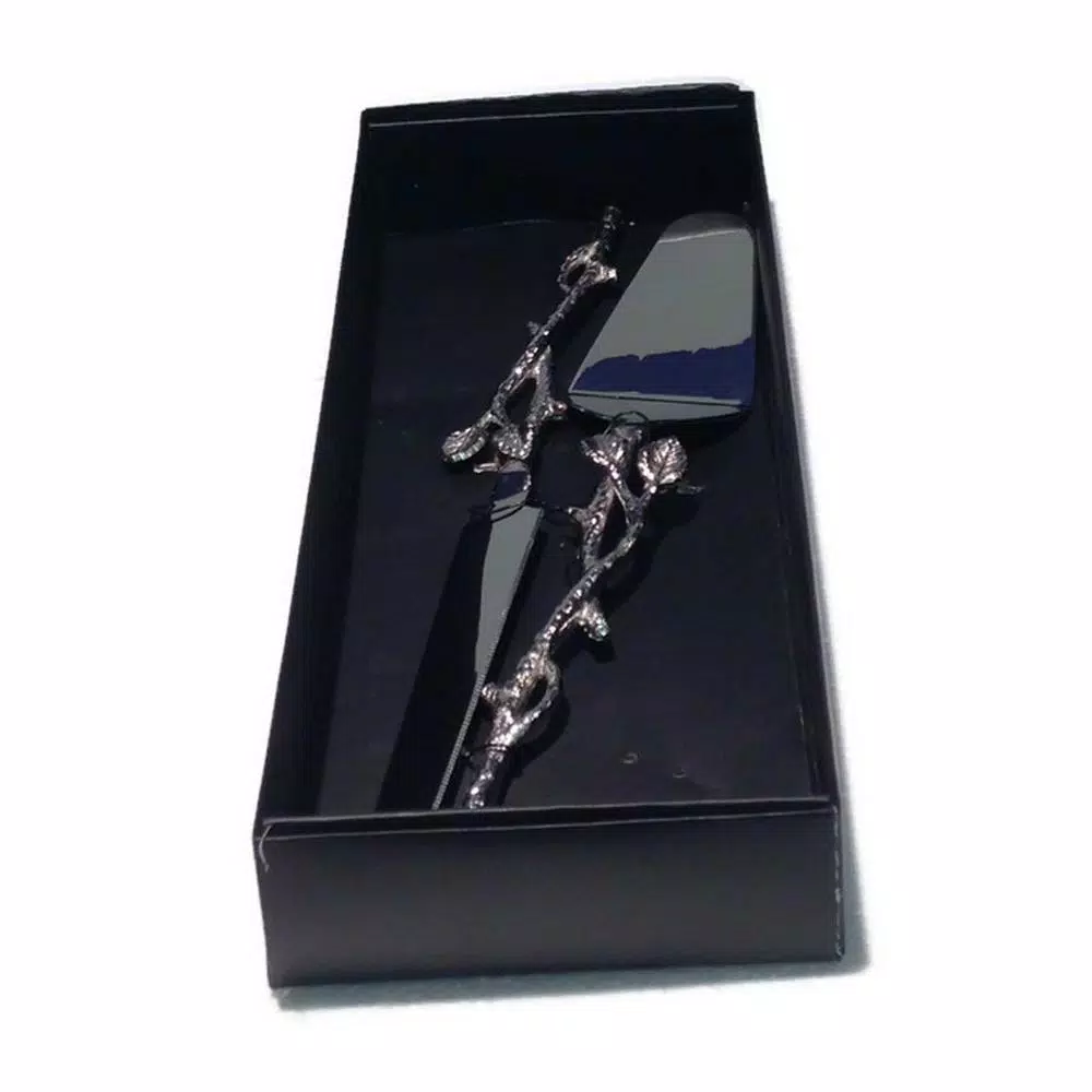 Heim Concept Silver Leaf Cake Servers, 2-Piece Stainless Steel Set