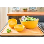 Unbranded EVO Sustainable Goods Yellow Wood-Plastic Composite Serving Bowl Set, 5-Piece thumbnail 2
