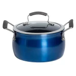 Epicurious 4 Qt. Hard-Anodized Aluminum Nonstick Soup Pot with Glass Lid, Blue thumbnail 1