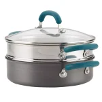 Rachael Ray Create Delicious 3 qt. Hard Anodized Aluminum Nonstick Steamer Set, Gray thumbnail 5
