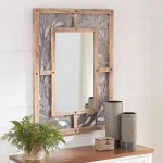 Home Decorators Collection Medium Rectangle Wood & Metal Antiqued Farmhouse Accent Mirror thumbnail 3