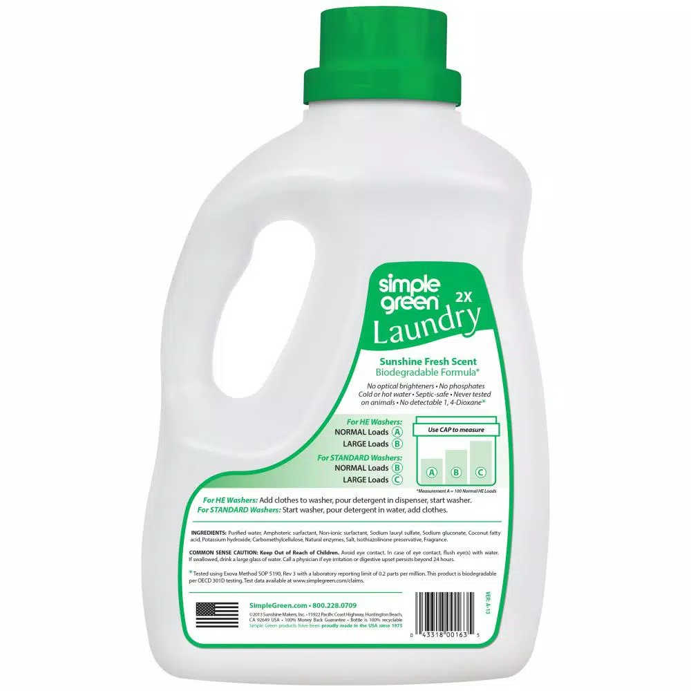 Simple Green Sunshine Fresh Laundry Detergent, 100 oz Liquid