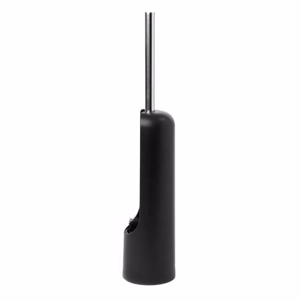 Umbra Touch Toilet Brush and Holder Set, Black/Chrome