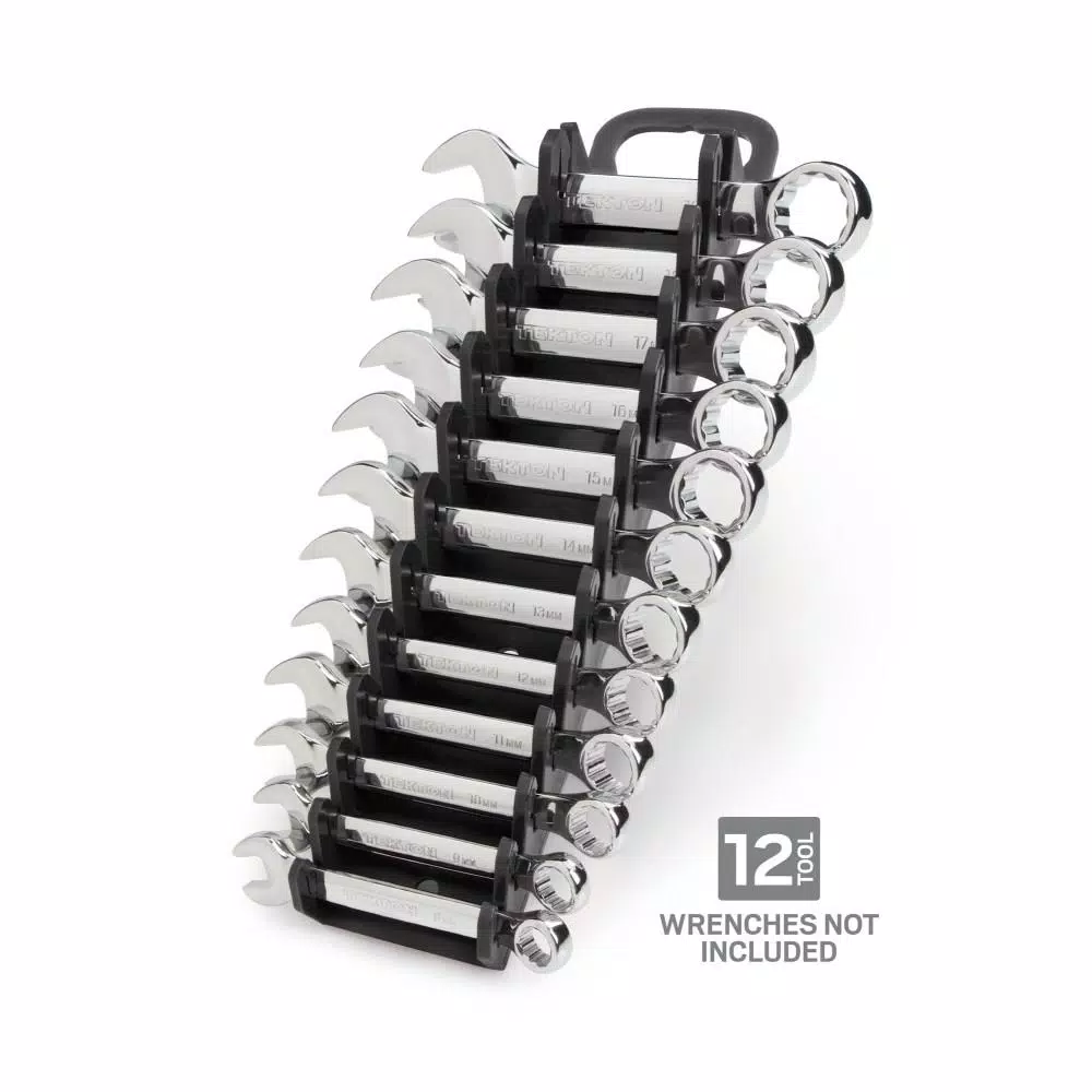 TEKTON 12-Tool Store-and-Go Stubby Wrench Rack Keeper, Black