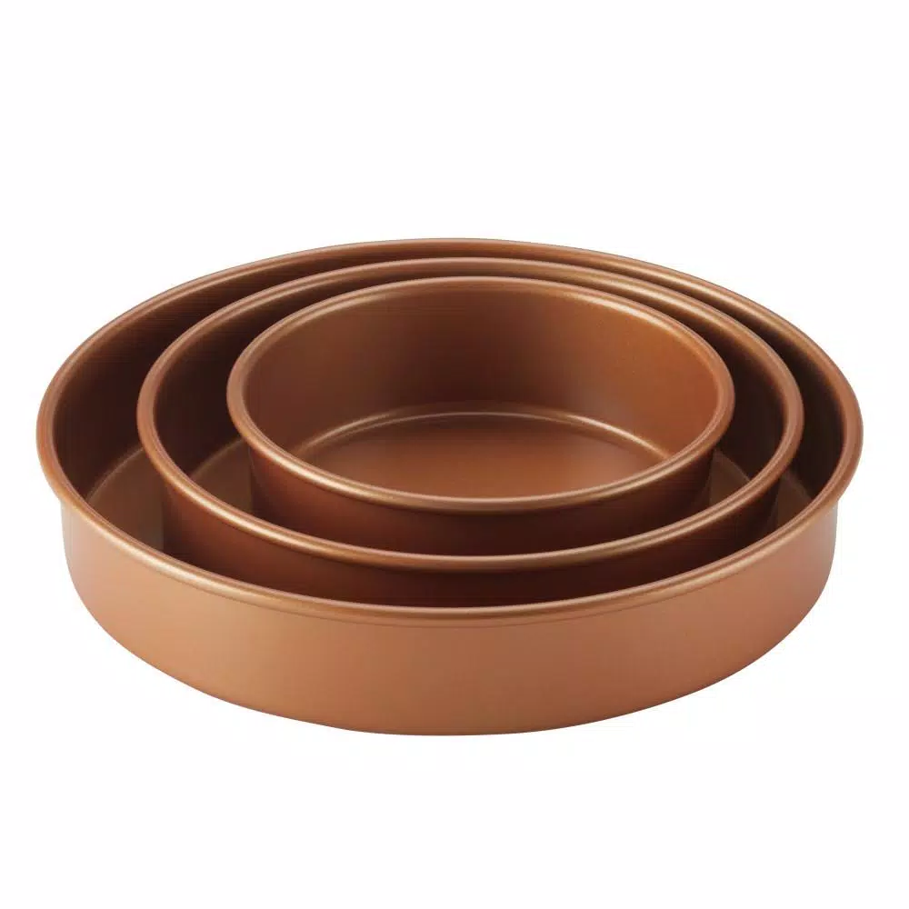 Ayesha Curry Ayesha Bakeware 3-Piece Round Cake Pan Set, Copper Nonstick Steel