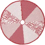 VHC Brands 50 in. Natalia Cherry Red Farmhouse Christmas Tree Skirt with Floral and Paisley Patterns thumbnail 1