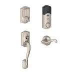 Schlage Sense Smart Deadbolt with Flair Lever Handleset, Satin Nickel thumbnail 1