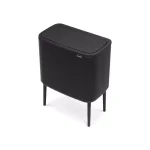 Brabantia Bo Touch 9.5 Gallon Dual Compartment Matte Black Steel Rectangular Touch Top Trash Can thumbnail 3