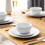 Boyel Living 18-Piece Modern White Porcelain Dinnerware Set, Service for 6 thumbnail 3
