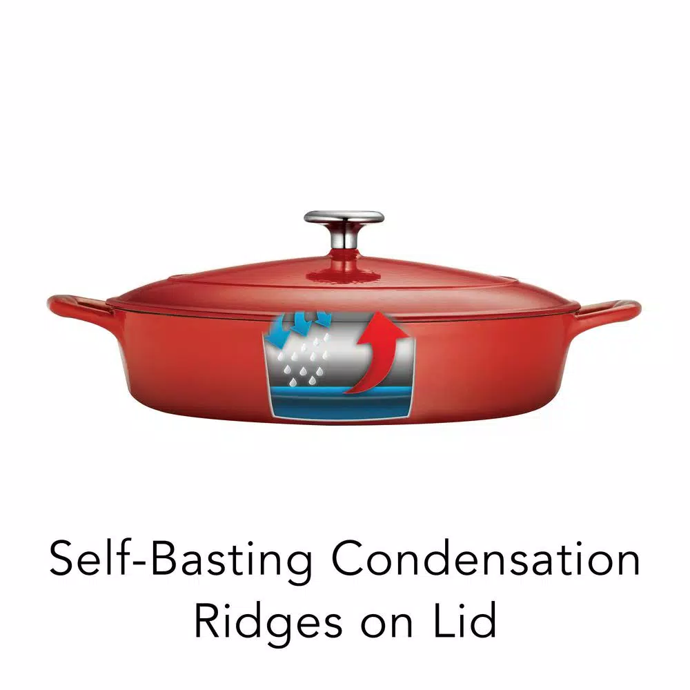 Tramontina 4 Qt. Enameled Cast Iron Braising Pan with Lid