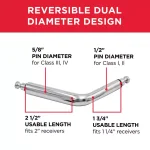 TowSmart Boomerang Locking Hitch Pin - Reversible 1/2 in. and 5/8 in. Dual Diameter Design thumbnail 7