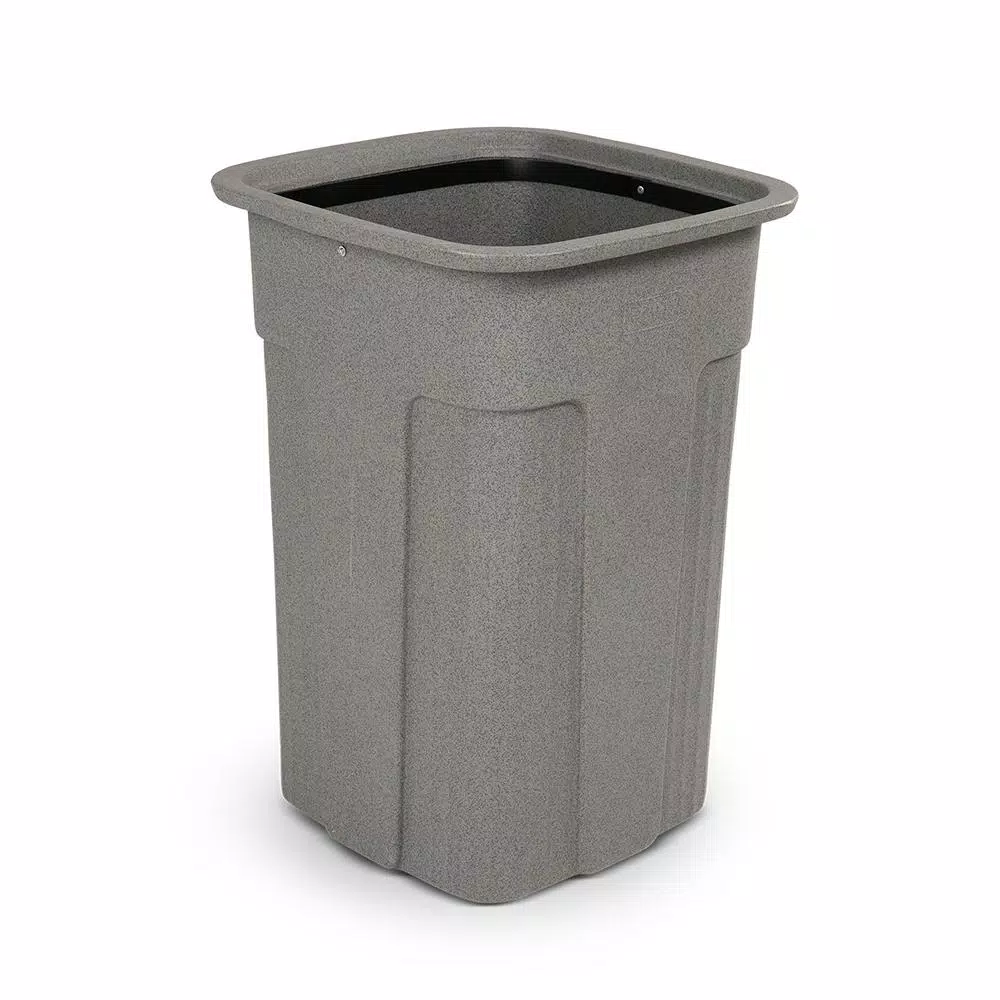 Toter Slimline 35 Gallon Graystone Rectangular Trash Can