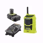 RYOBI 18V ONE+ Cordless Compact Radio Bluetooth Kit with 2.0 Ah Battery and IntelliPort Charger thumbnail 1