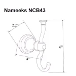 Nameeks Classic Hotel Wall Mounted Chrome Robe and Towel Hook thumbnail 2