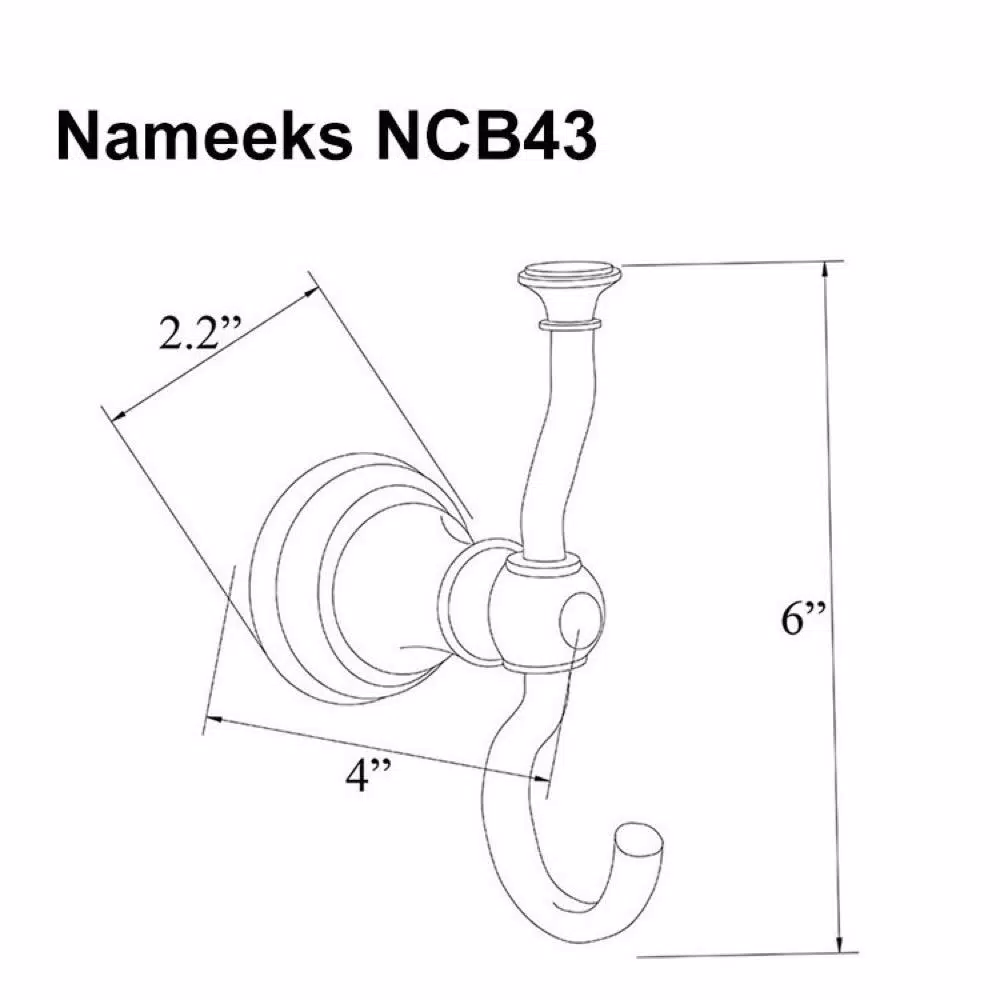 Nameeks Classic Hotel Wall Mounted Chrome Robe and Towel Hook