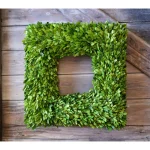 Unbranded 20 in. Square Preserved Boxwood Country Manor Wreath, Green thumbnail 1