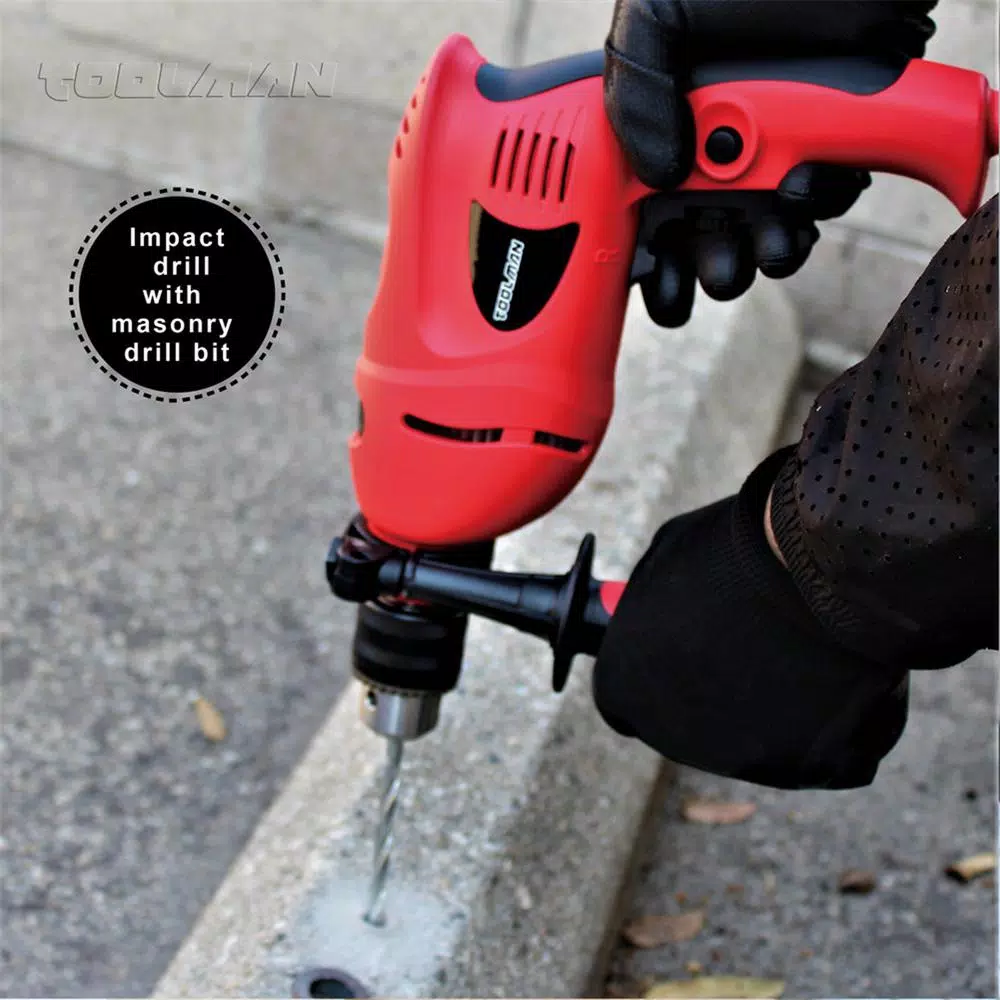 Boyel Living 6.4 Amp 1/2 in. Corded Hammer Drill Driver with Variable Speed and Rotatable Handle