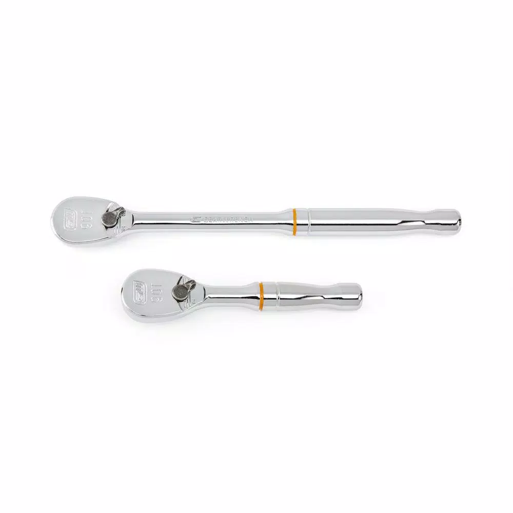 GEARWRENCH 3/8 in. Drive 90-Tooth Compact Head Teardrop Ratchet Set, 2-Piece