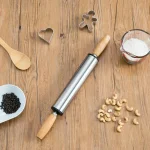 Home Basics Stainless Steel and Wood Rolling Pin thumbnail 3