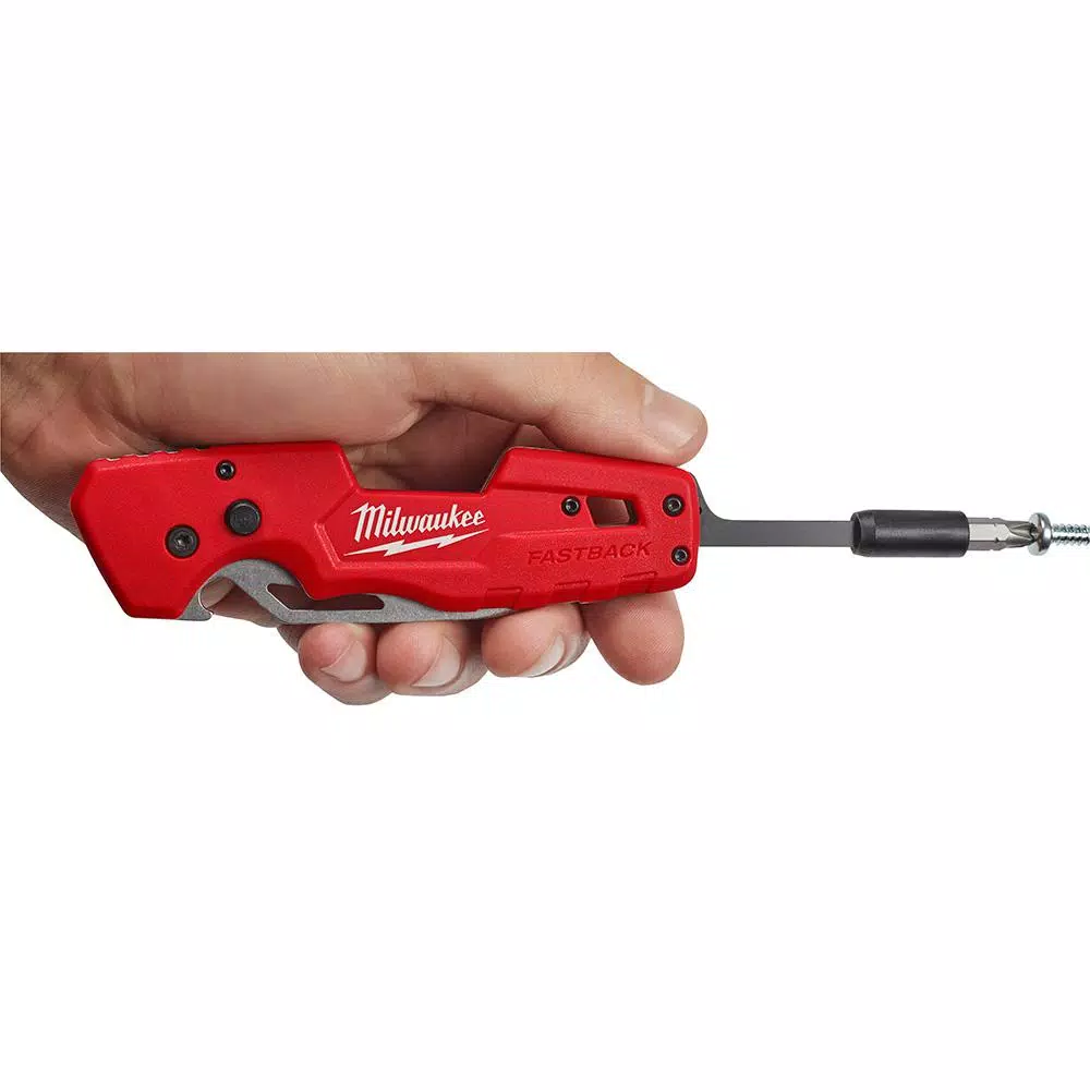 Milwaukee FASTBACK 5-in-1 Folding Utility Knife with 3 in. Tanto Blade