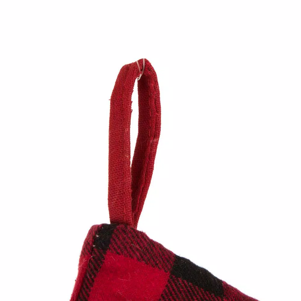 Glitzhome 21 in. LED Embroidered Linen Christmas Stocking - Cat Design
