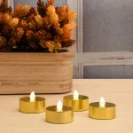 LUMABASE Gold Extra Large LED Tea Light Candles with Remote Control and Dual Timers, 4-Count thumbnail 4