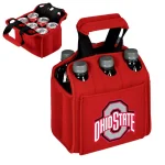 Picnic Time Ohio State University Buckeyes 6-Bottle Insulated Neoprene Beverage Carrier, Red thumbnail 2