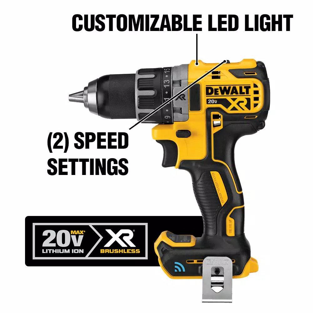 DEWALT 20V MAX XR Brushless 1/2 in. Compact Drill/Driver with Tool Connect (Tool Only)