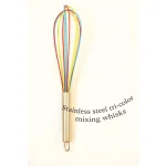 ExcelSteel Stainless Steel Tri-Color Silicone Coated Whisk Set, 8 in. and 10 in. (Set of 2) thumbnail 6