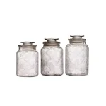 Style Setter 3-Piece Glass Canister Set with Airtight Lids, Art Deco Design thumbnail 1