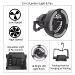 Wakeman Outdoors 2-in-1 LED Camping Lantern and Ceiling Fan, Black thumbnail 3