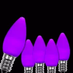 Wintergreen Lighting OptiCore C7 LED Purple Smooth Opaque Replacement Light Bulbs, E12 Candelabra Base, 25-Pack thumbnail 1