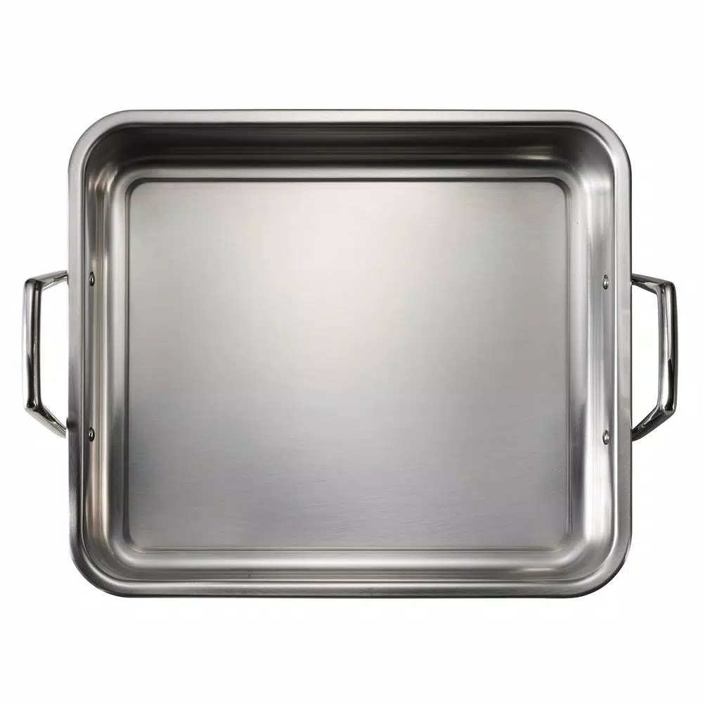 Tramontina Gourmet Prima 9.5 Qt. Stainless Steel Roasting Pan with Basting Grill and V-Rack