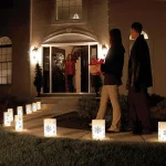 LUMABASE Snowflake Electric Luminaria Kit - Set of 10 Weather Resistant Outdoor Lanterns with Warm White Lights thumbnail 3