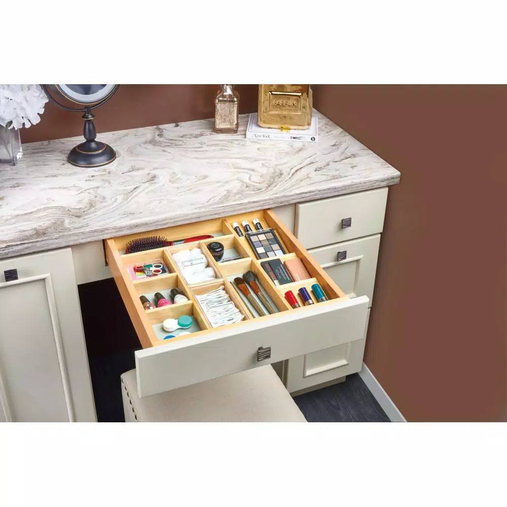 Rev-A-Shelf Wood Vanity Drawer Organizer Insert with 13 Compartments