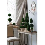 A & B Home Large Faux Boxwood Topiary with Ball and Cone Design in Cream Terra Cotta Pot thumbnail 3